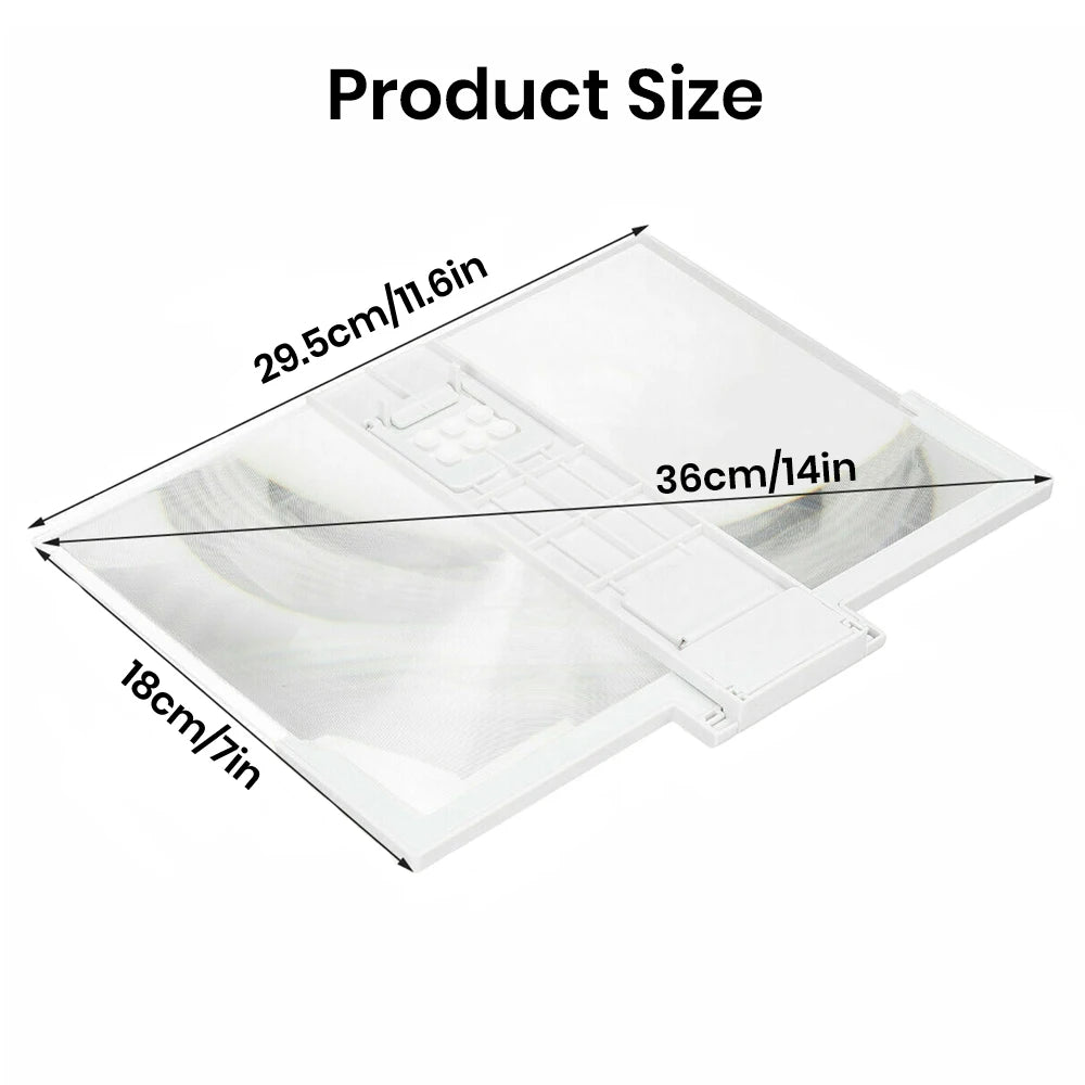 14" Screen Magnifier for Cell Phone -3D Magnifying Projector Screen