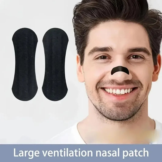 30pcs Black Nasal Strips for Sports & Sleep - Breathable, Hypoallergenic,Snore Prevention