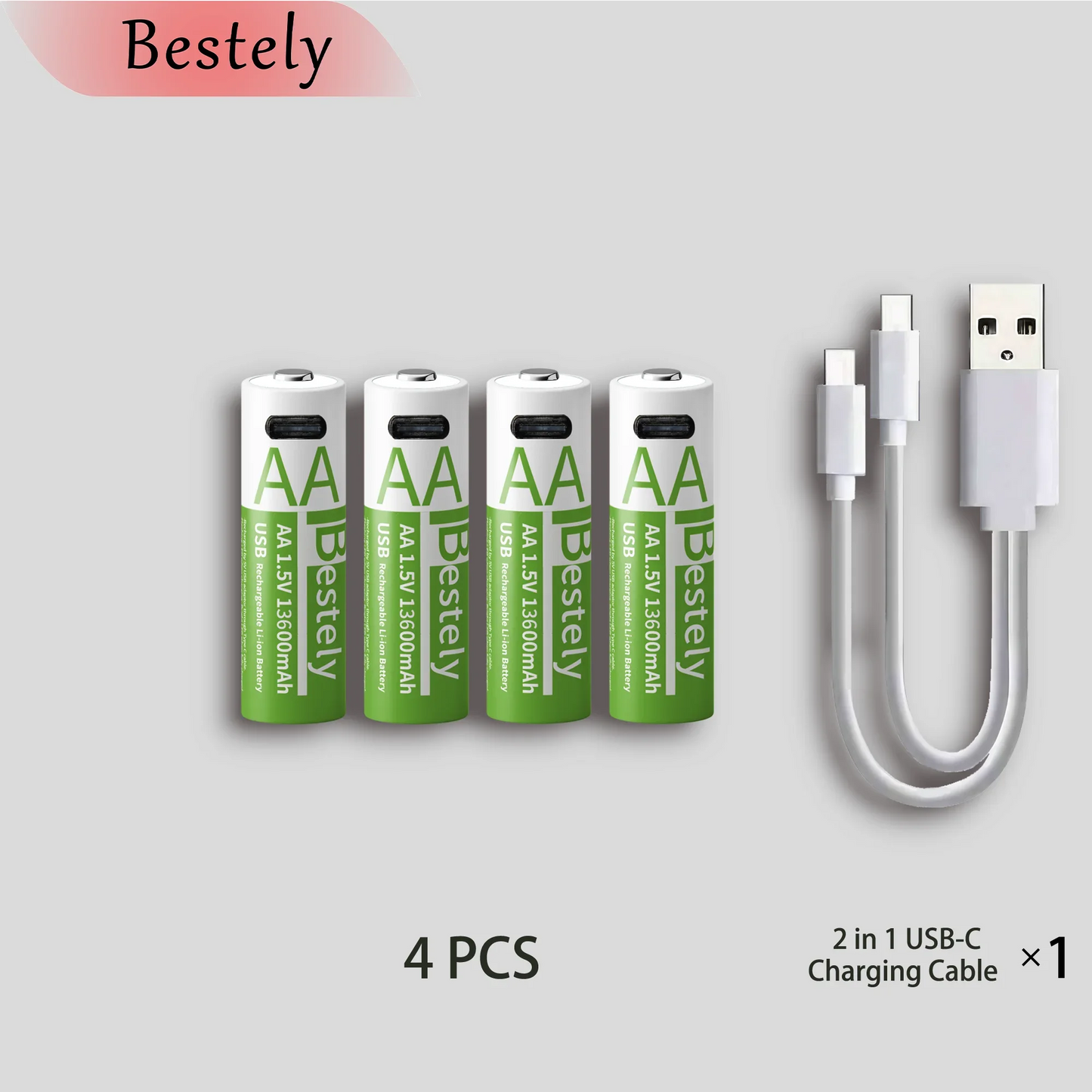 Latest Rechargeable 1.5V AA 13600mAh USB Lithium Battery , Fast Charging Li-ion AA Battery