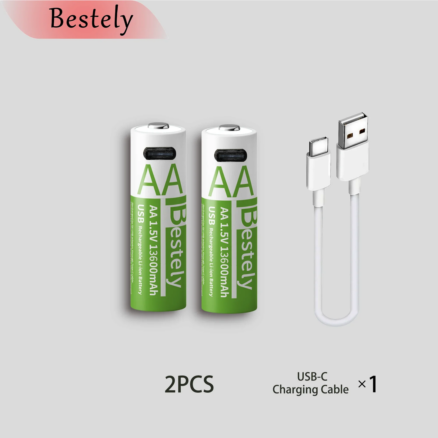 Latest Rechargeable 1.5V AA 13600mAh USB Lithium Battery , Fast Charging Li-ion AA Battery