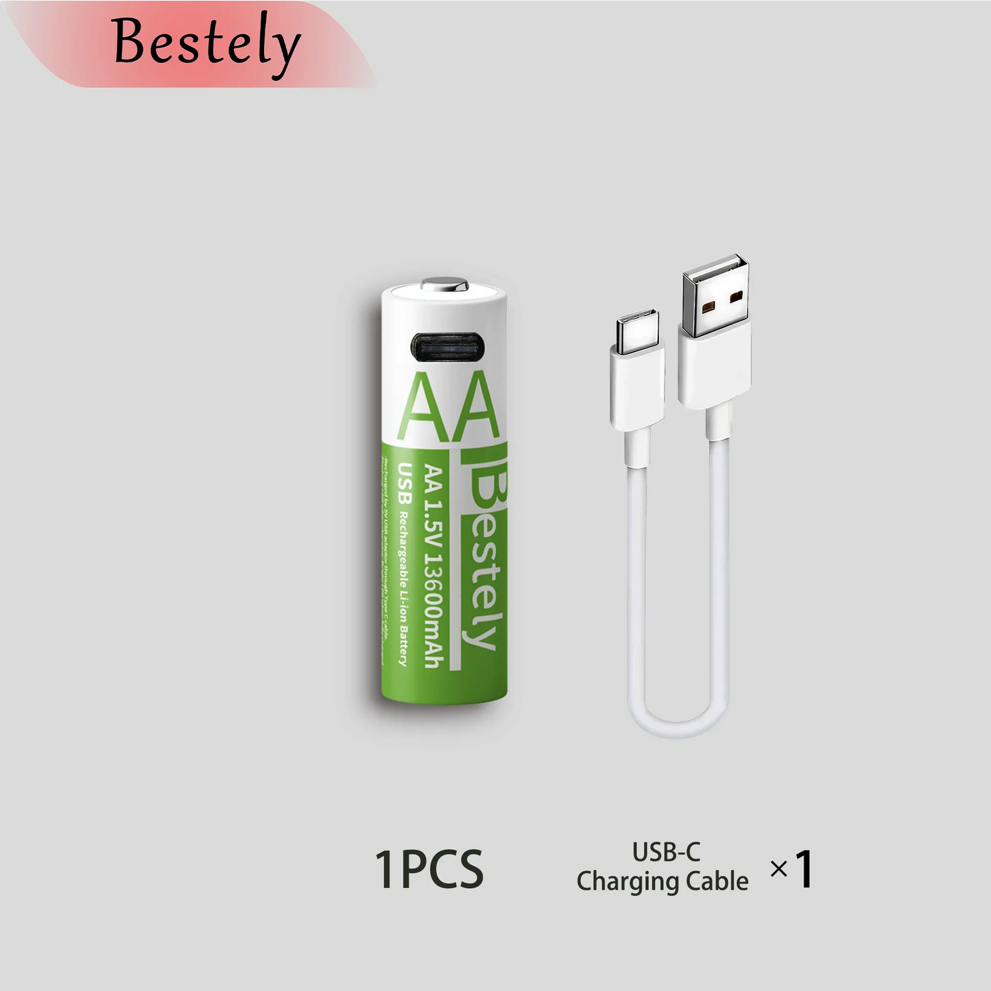 Latest Rechargeable 1.5V AA 13600mAh USB Lithium Battery , Fast Charging Li-ion AA Battery