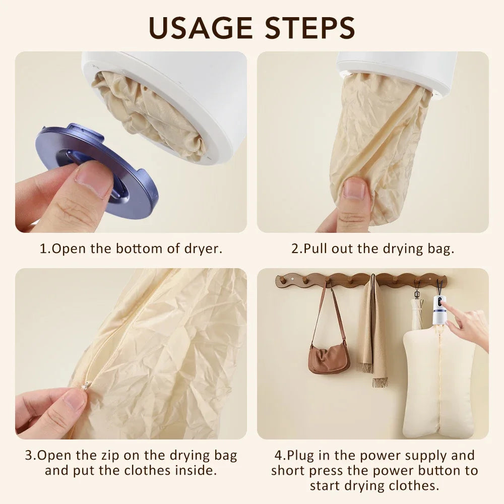 Smart Portable Clothes Dryer Clothes Laundry Tumble Dryer With Timing Laundry