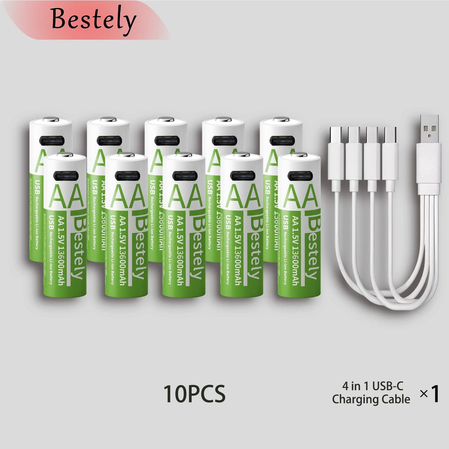 Latest Rechargeable 1.5V AA 13600mAh USB Lithium Battery , Fast Charging Li-ion AA Battery